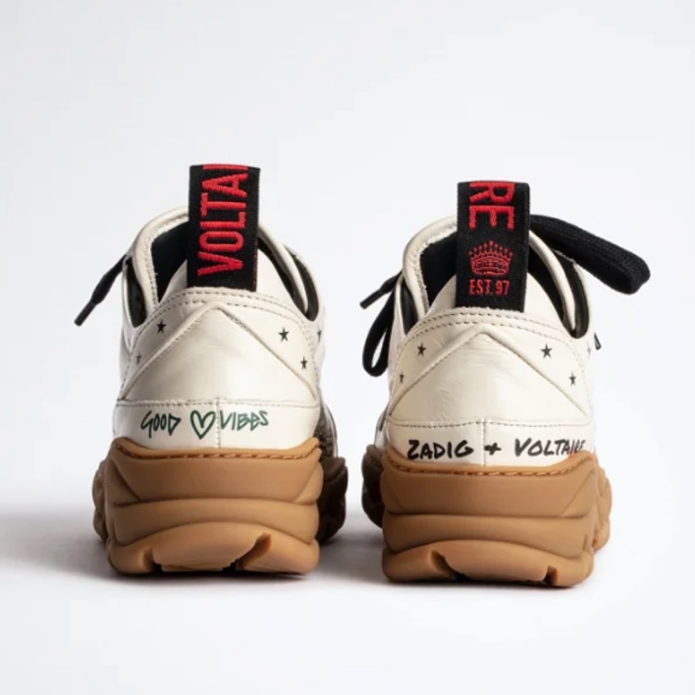 Zadig and Voltaire Blaze Crush Serigraphy Lace Up Sneakers *BRAND NEW* - Picture 4 of 14